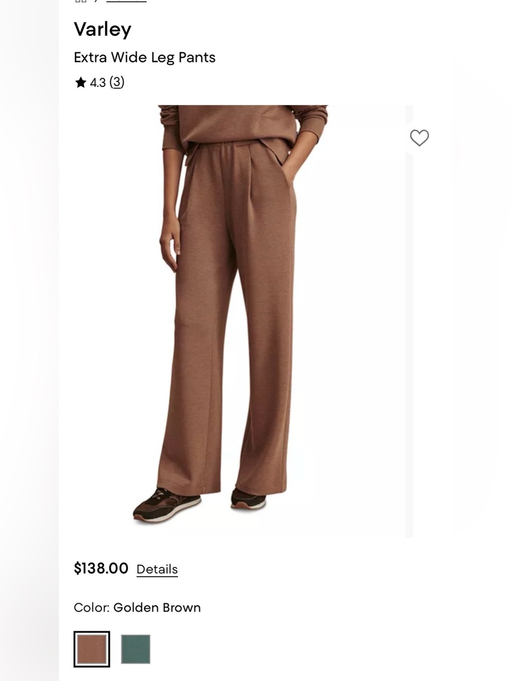 Varley extra Wide-Leg Knit Lounge Pants - Brown size xs new
